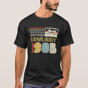 37Th Birthday Vintage January 1985 Decoration 37 Y T-Shirt