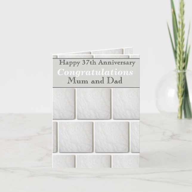 37th Wedding Anniversary Alabaster  Card (Front)