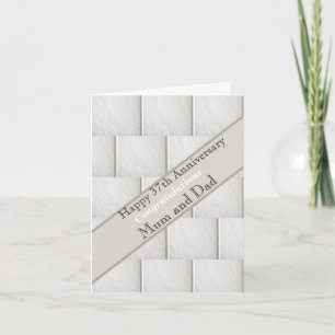 37th Wedding Anniversary Alabaster, editable Card