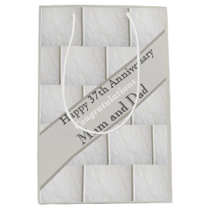 37th Wedding Anniversary Alabaster, editable  Medium Gift Bag