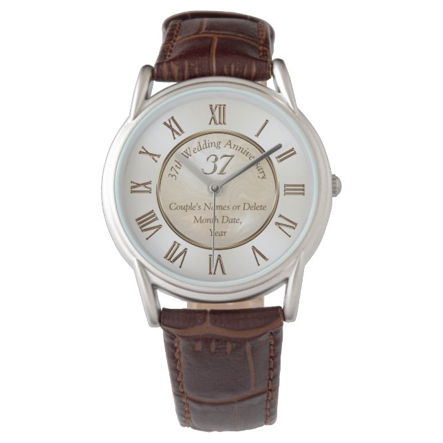 37th Wedding Anniversary Gifts for Him and Her Watch (Front)