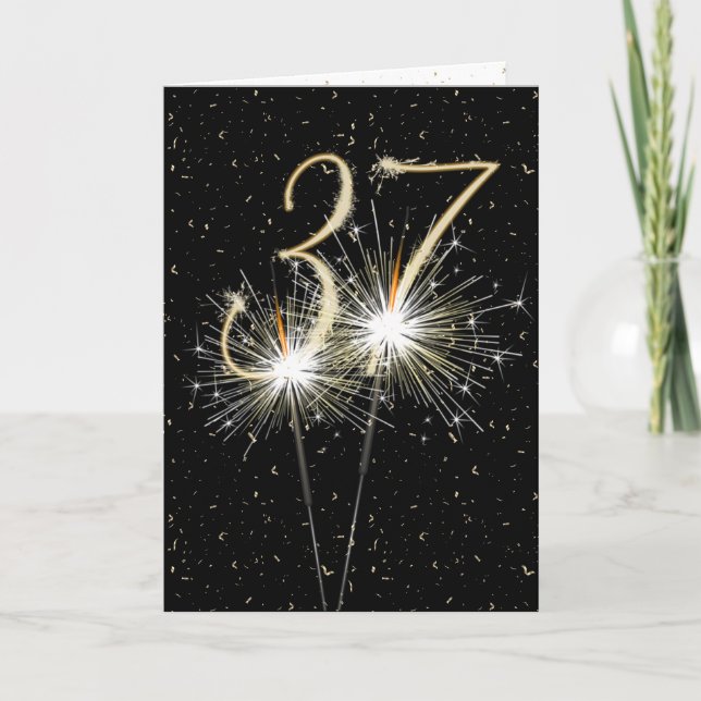 37th wedding anniversary sparklers card (Front)