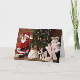 3806 Teddy Bear Santa Christmas Holiday Card