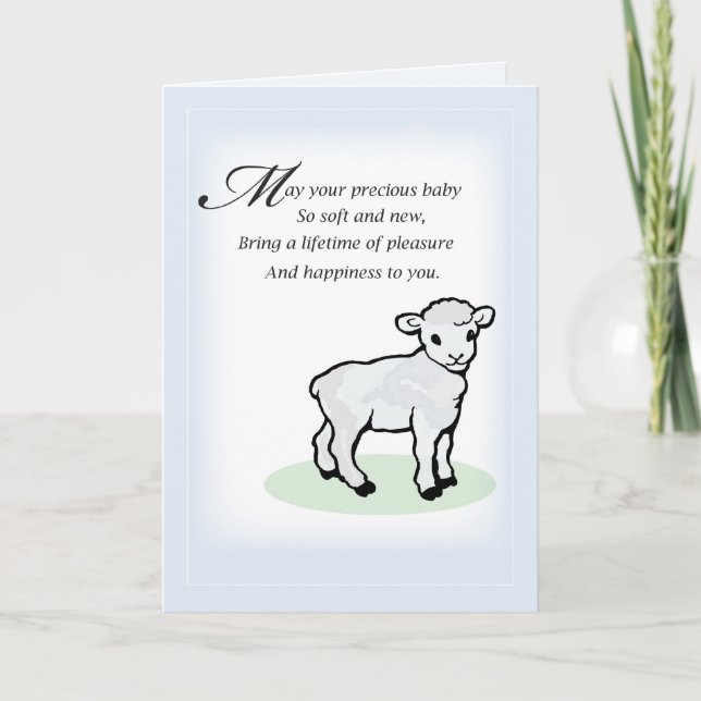 3833 Congratulations Baby Boy Lamb Card (Front)