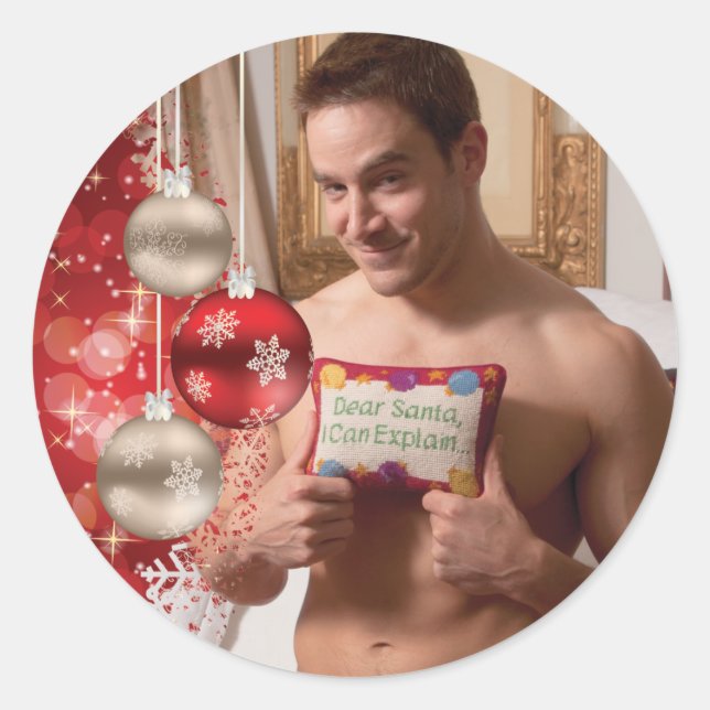 38886B-RA Chris Rockway Christmas Classic Round Sticker (Front)