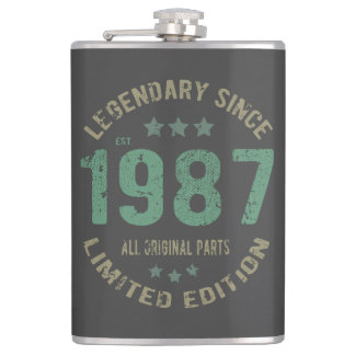 38 Year Old Bday 1987 Legend 38th Birthday Gift Hip Flask