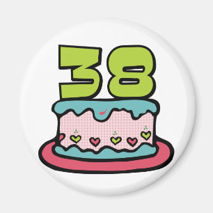 38 Year Old Birthday Cake Magnet