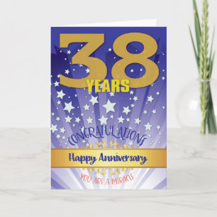 38 Year Recovery Anniversary Bold Numeral Card