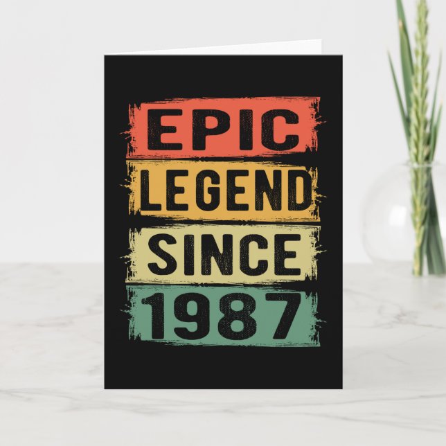 38 Years Old Bday 1987 Epic Legend 38th Birthday Card (Front)