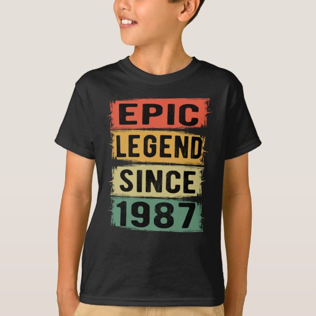 38 Years Old Bday 1987 Epic Legend 38th Birthday T-Shirt (Front)
