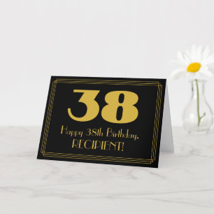 38th Birthday: Art Deco Inspired Look "38" & Name Card