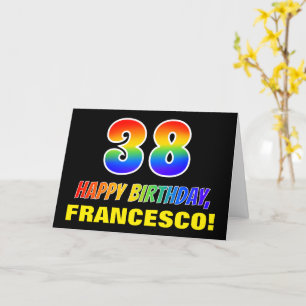 38th Birthday: Bold, Fun, Simple, Rainbow 38 Card