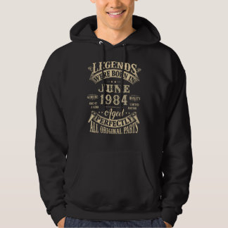 38th Birthday Gift For Legends Born June 1984 38 Y Hoodie
