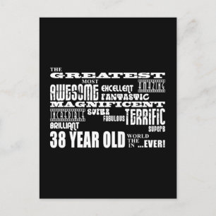 38th Birthday Party Greatest Thirty Eight Year Old Invitation Postcard