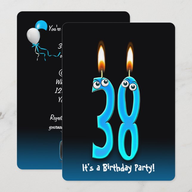 38th Birthday Party Invite (Front/Back)