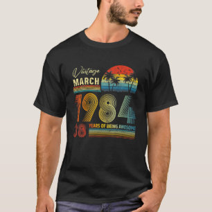 38Th Birthday Vintage March 1984 38 Years Old Gift T-Shirt