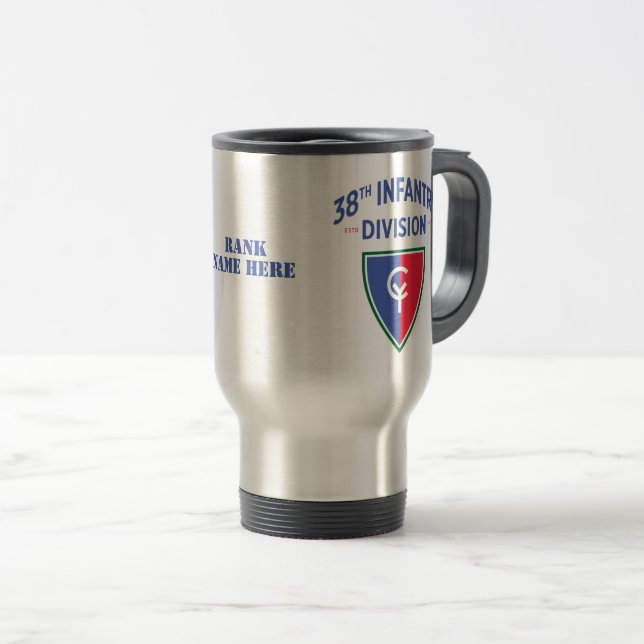 38th Infantry Division United States Military Travel Mug (Front Right)