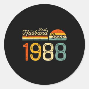 38th Wedding Anniversary Husband Since Classic Round Sticker
