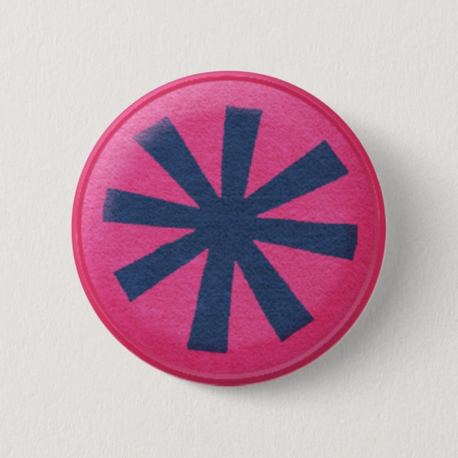 3927 DARK PINK NAVY BLUE ASTERISK GRAPHIC CIRCLE I 6 CM ROUND BADGE (Front)