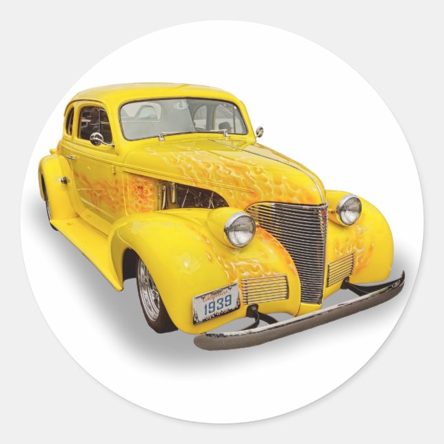 39 CHEVY CLASSIC ROUND STICKER (Front)
