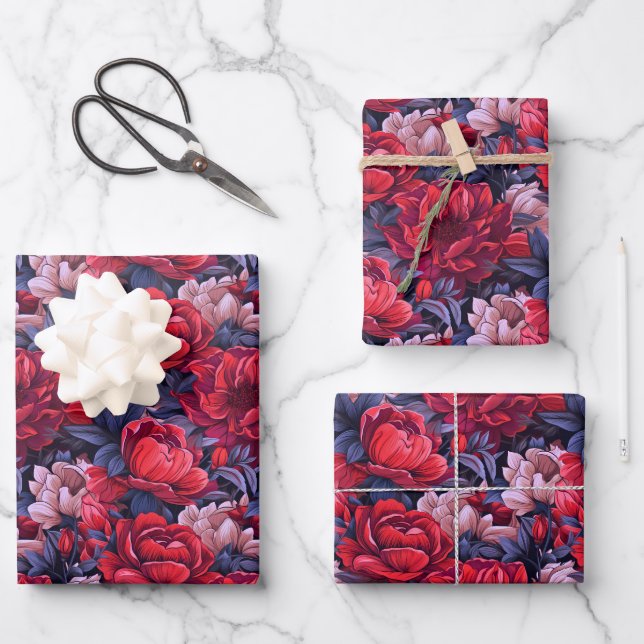 #39 Floral Pattern Wrapping Paper Sheet (Front)