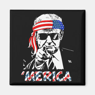 'merica Trump Happy 4th Of July Trump American Magnet