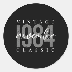 39 November 1984 39Th Decorations Classic Round Sticker