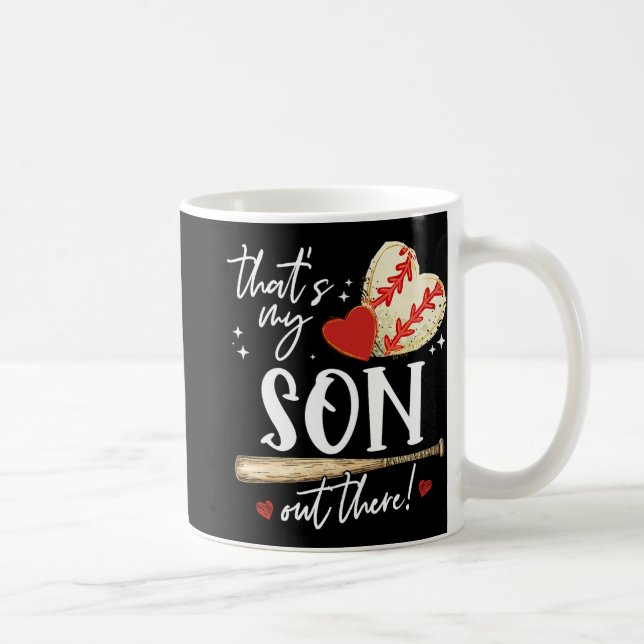 #39;s My Son Out There Baseball Mama Mum Mothers D Coffee Mug (Right)