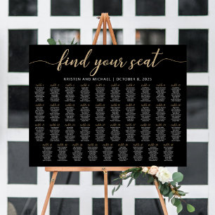 39 Tables Find Your Seat Black Seating Chart Plan