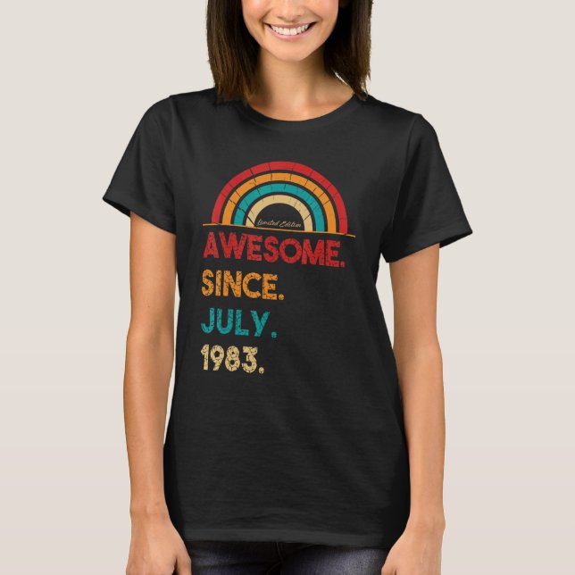 39 Year Old Awesome Since July 1983  39th Birthday T-Shirt (Front)