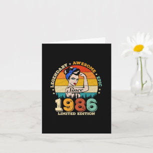 39 Year Old Bday 1986 Vintage 39th Birthday Women Card