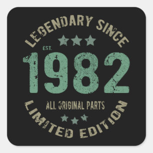 39 Year Old Bday Legend 39th Birthday Square Sticker