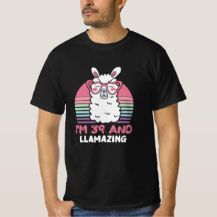 39 Year Old Bday Llamazing 39th Birthday Llama T-Shirt