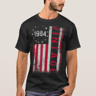 39 Year Old Gifts Vintage 1984 American Flag 39th T-Shirt