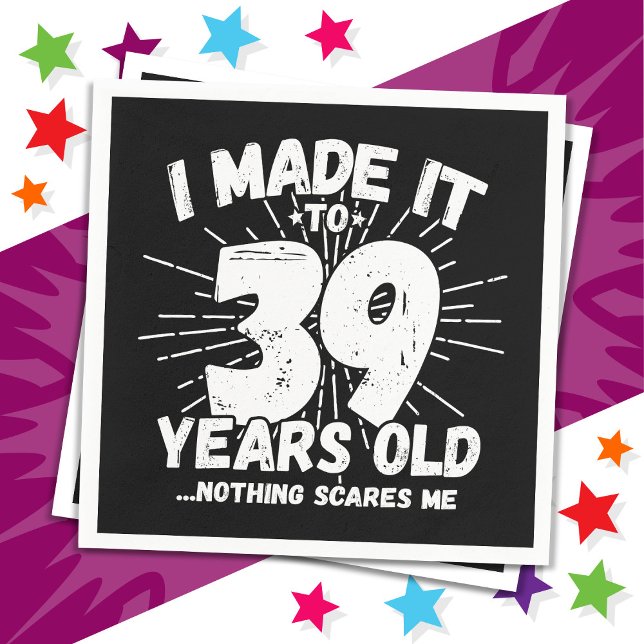 39 Year Old Sarcastic Meme Funny 39th Birthday Napkin (Creator Uploaded)