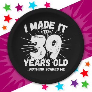 39 Year Old Sarcastic Meme Funny 39th Birthday Paper Plate