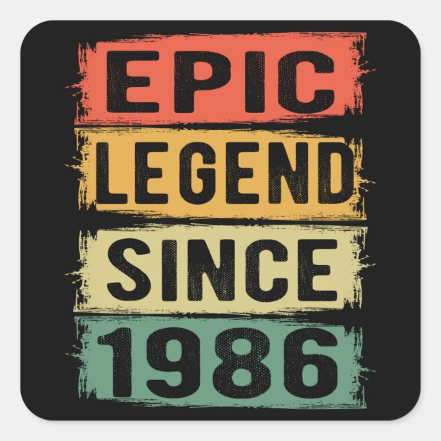 39 Years Old Bday 1986 Epic Legend 39th Birthday Square Sticker (Front)