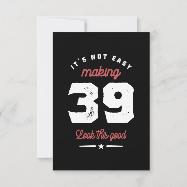 39 Years Old Birthday Gift RSVP Card (Front)