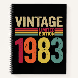 39 Years Old Gifts Vintage 1983 39th Birthday gift Notebook