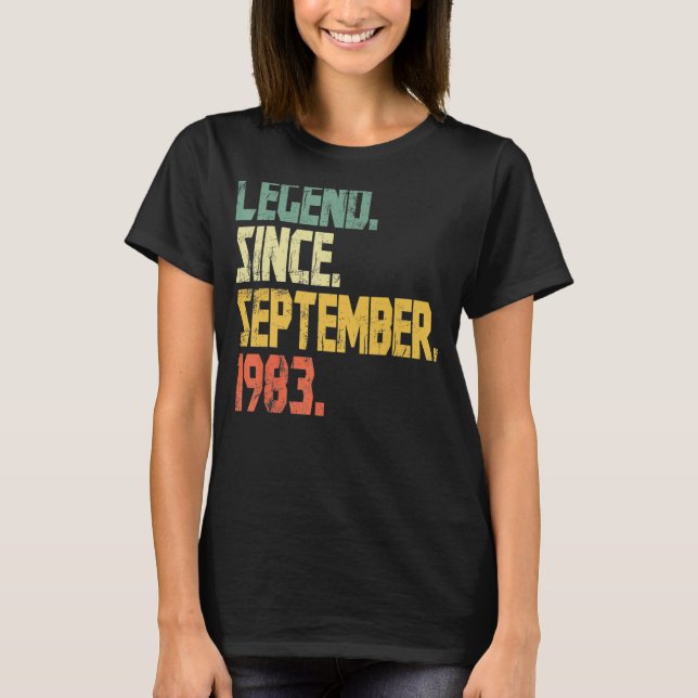 39 Years Old  Legend Since September 1983 49th Bir T-Shirt (Front)