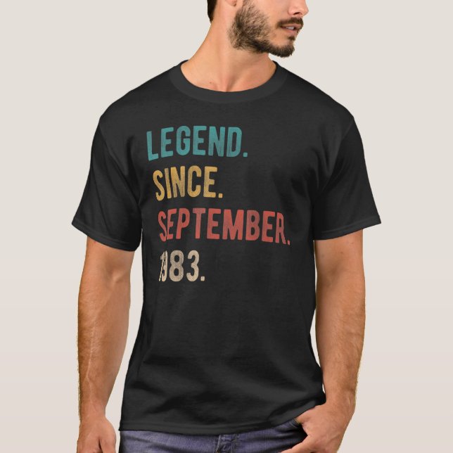 39 Years Old  Legend Since September 1983 49th Bir T-Shirt (Front)