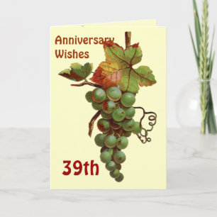 39th Anniversary wishes, customiseable Card