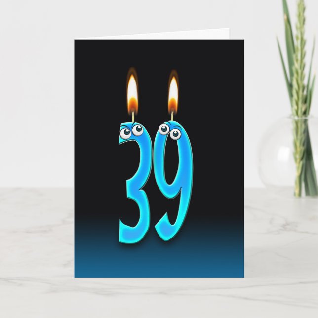 39th Birthday Candles Card (Front)