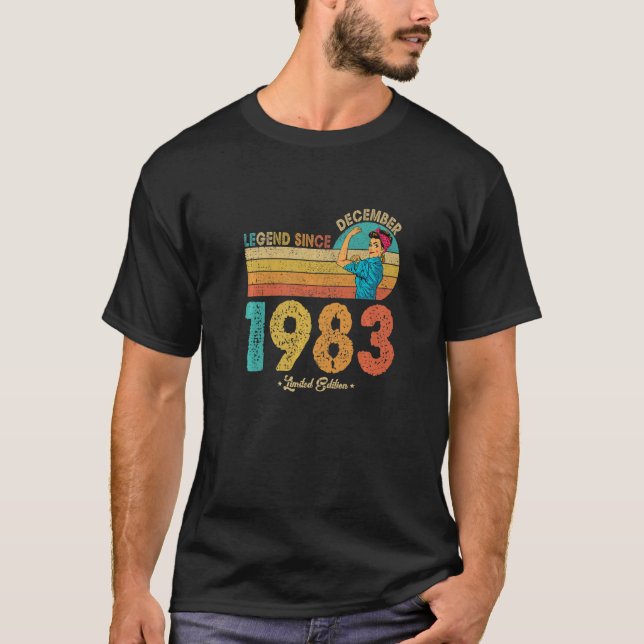39th Birthday December 1983 Legend Since 1983 39 Y T-Shirt (Front)