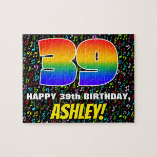 39th Birthday — Fun, Colourful Music Symbols & “39 Jigsaw Puzzle