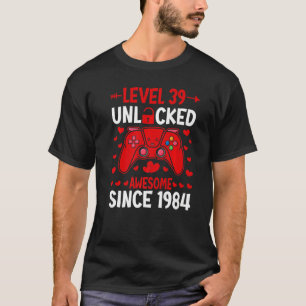 39th Birthday Gaming Level 39 Unlocked Awesome Sin T-Shirt