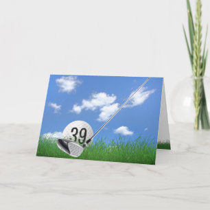 39th Birthday Golf Ball and Putter Card