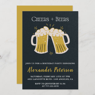 39th birthday invitations Cheers Beers Rustic Men