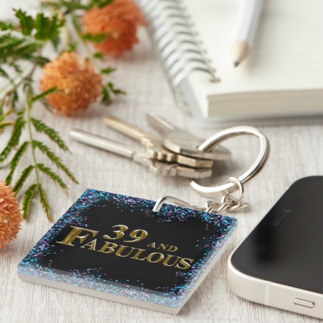 39th  Birthday  Key Ring (Front Right)