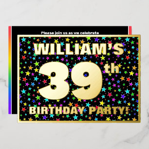 39th Birthday Party — Fun, Colourful Stars Pattern